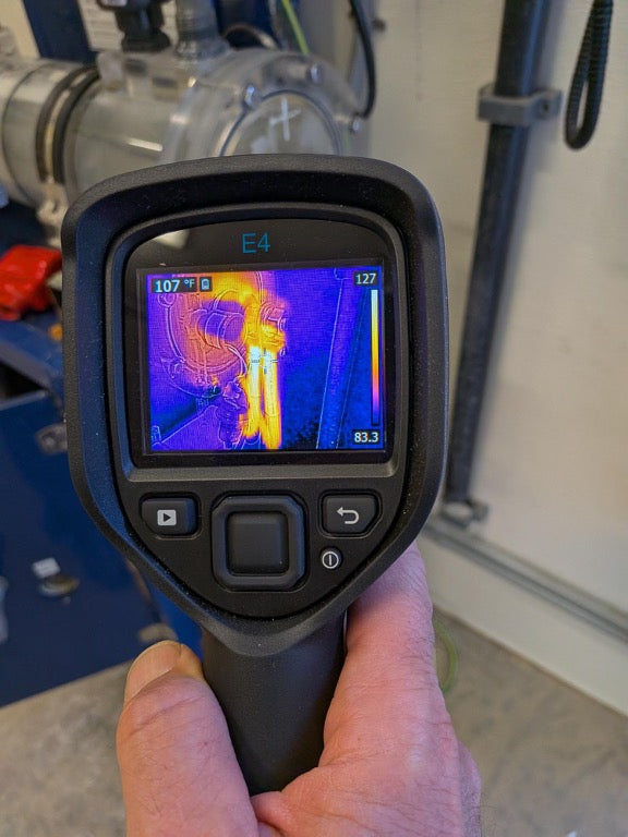 Thermal image of a lug treated with Cool Amp